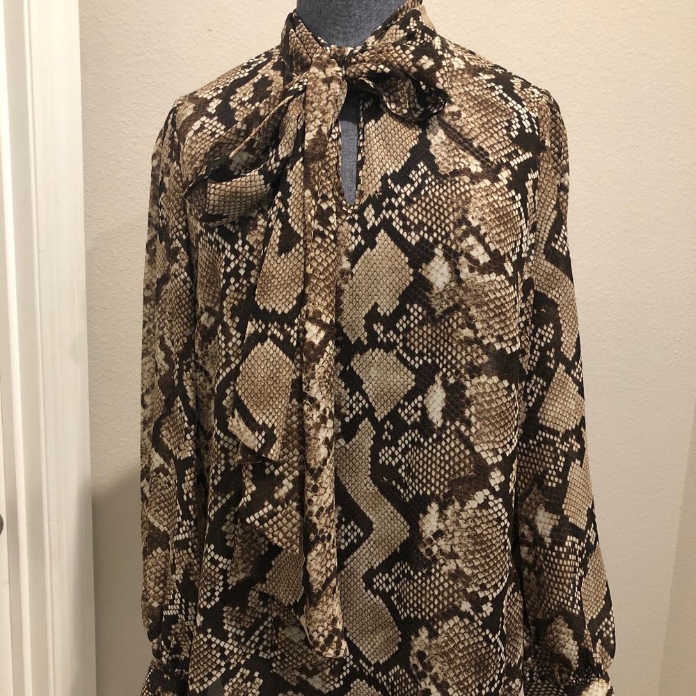 Altuzarra NWT Snake Print Tie Neck Blouse XS